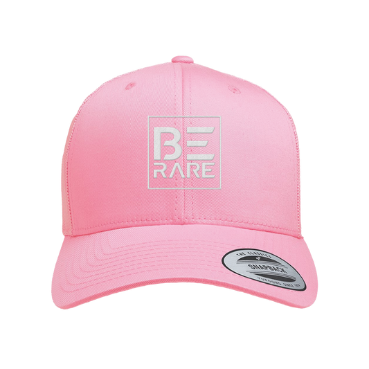 Be Rare Pink White Logo Hat