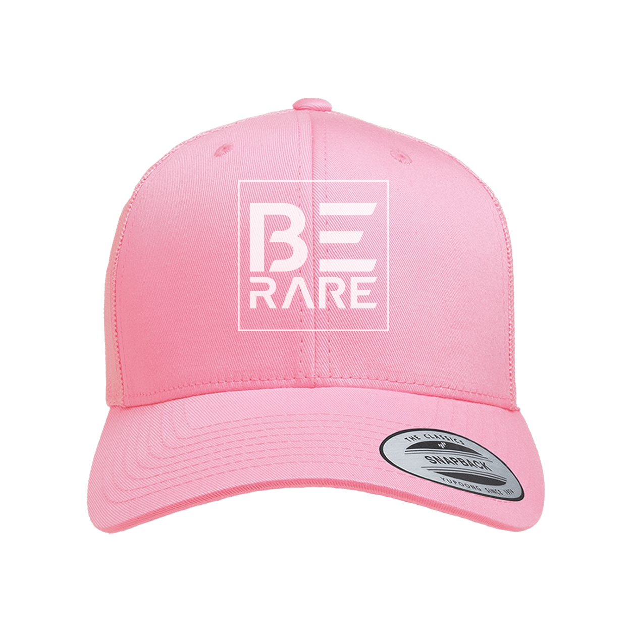 Be Rare Pink White Logo Hat